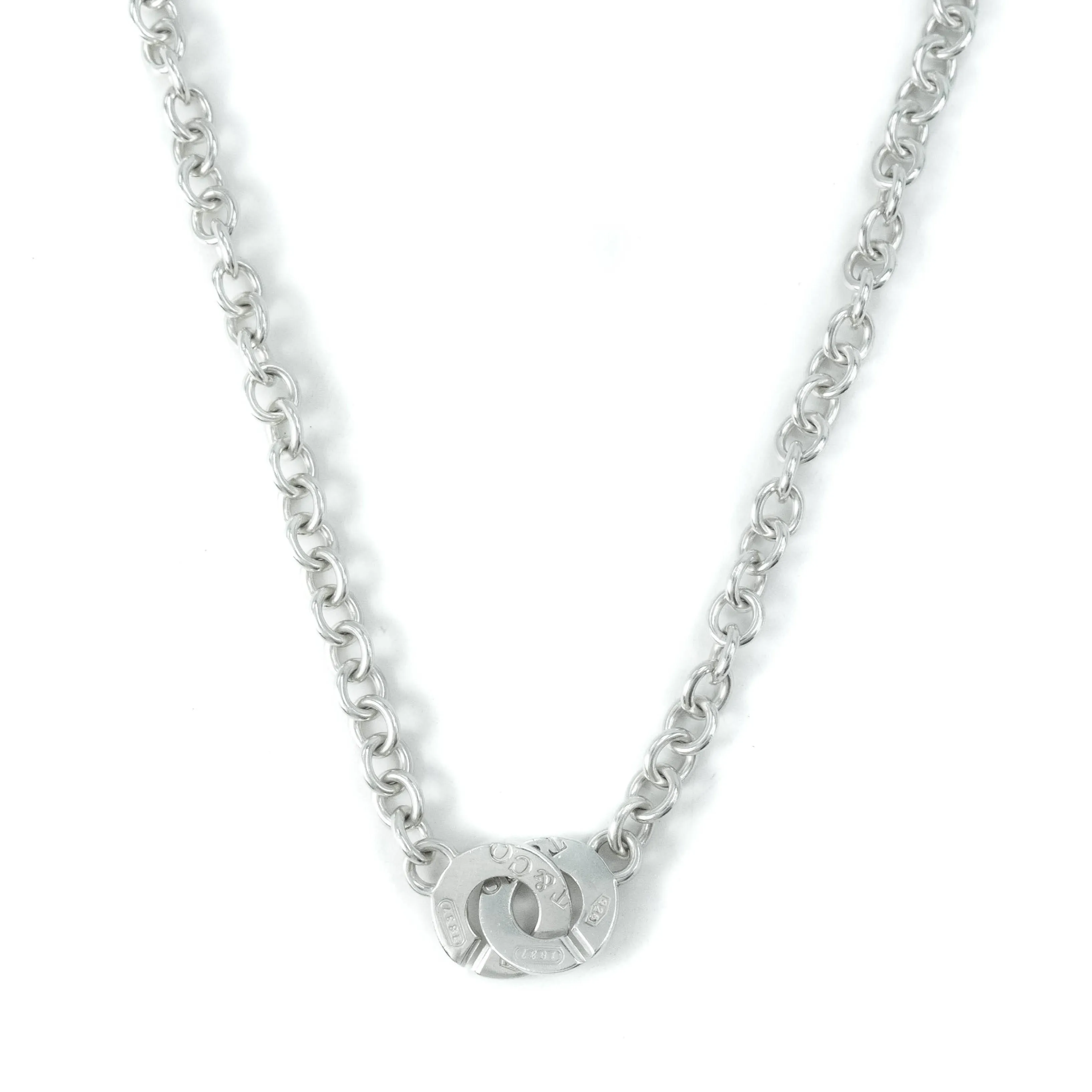 Tiffany & Co 1837 Interlocking Circles Sterling Silver Choker Necklace