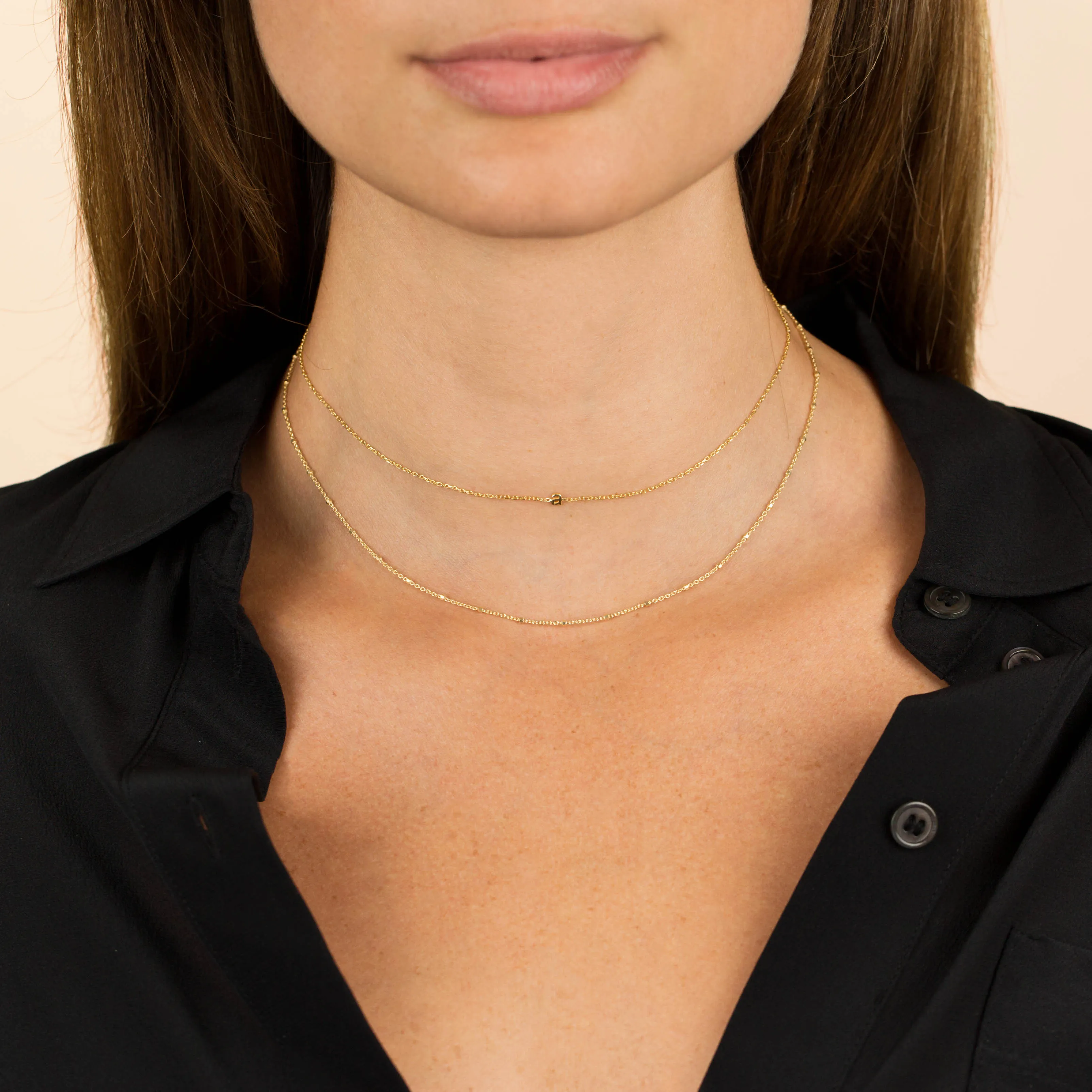 Tiny Solid Lowercase Initial Choker
