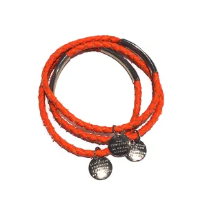 TM. 3 Piece Fluro Leather Charm Bracelet