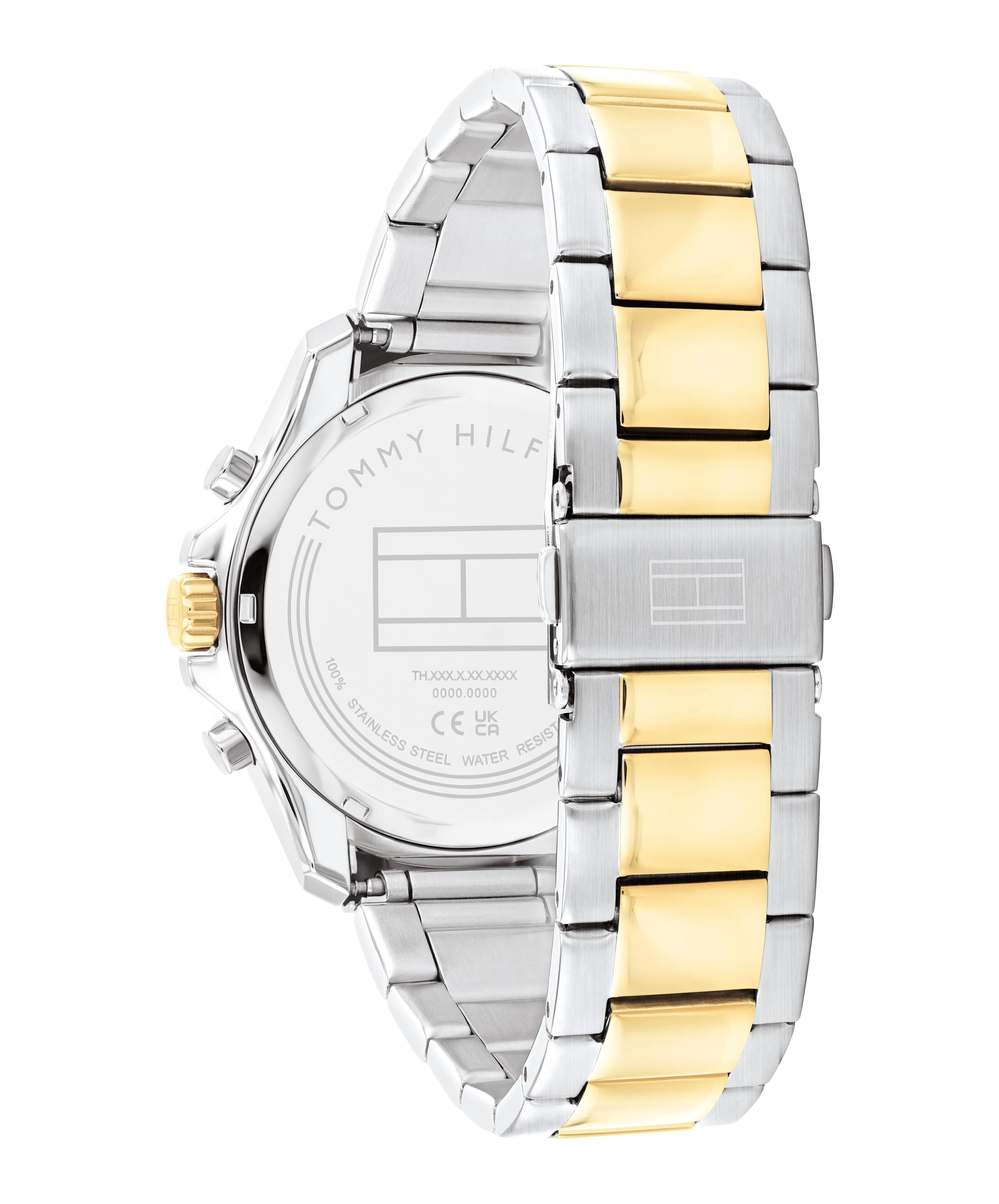 Tommy Hilfiger Jordan Two Tone Stainless Steel Black Dial Men's Watch 1792095