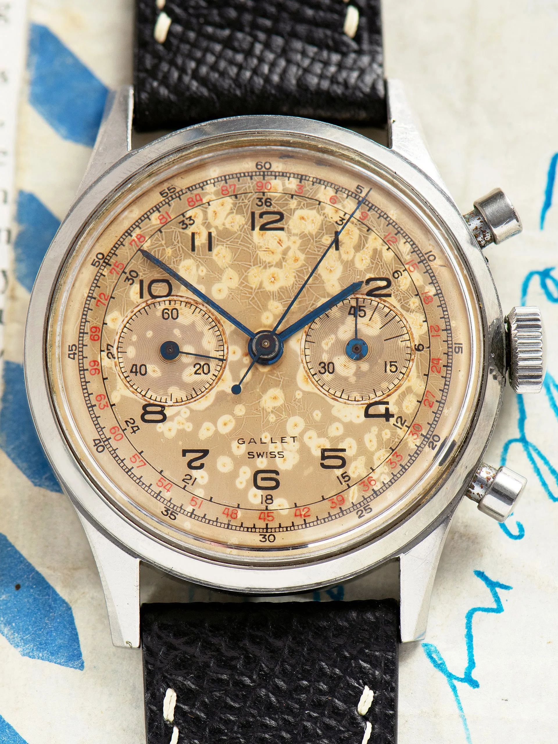 Tropical 1950s Gallet MultiChron 45 Film Chronograph
