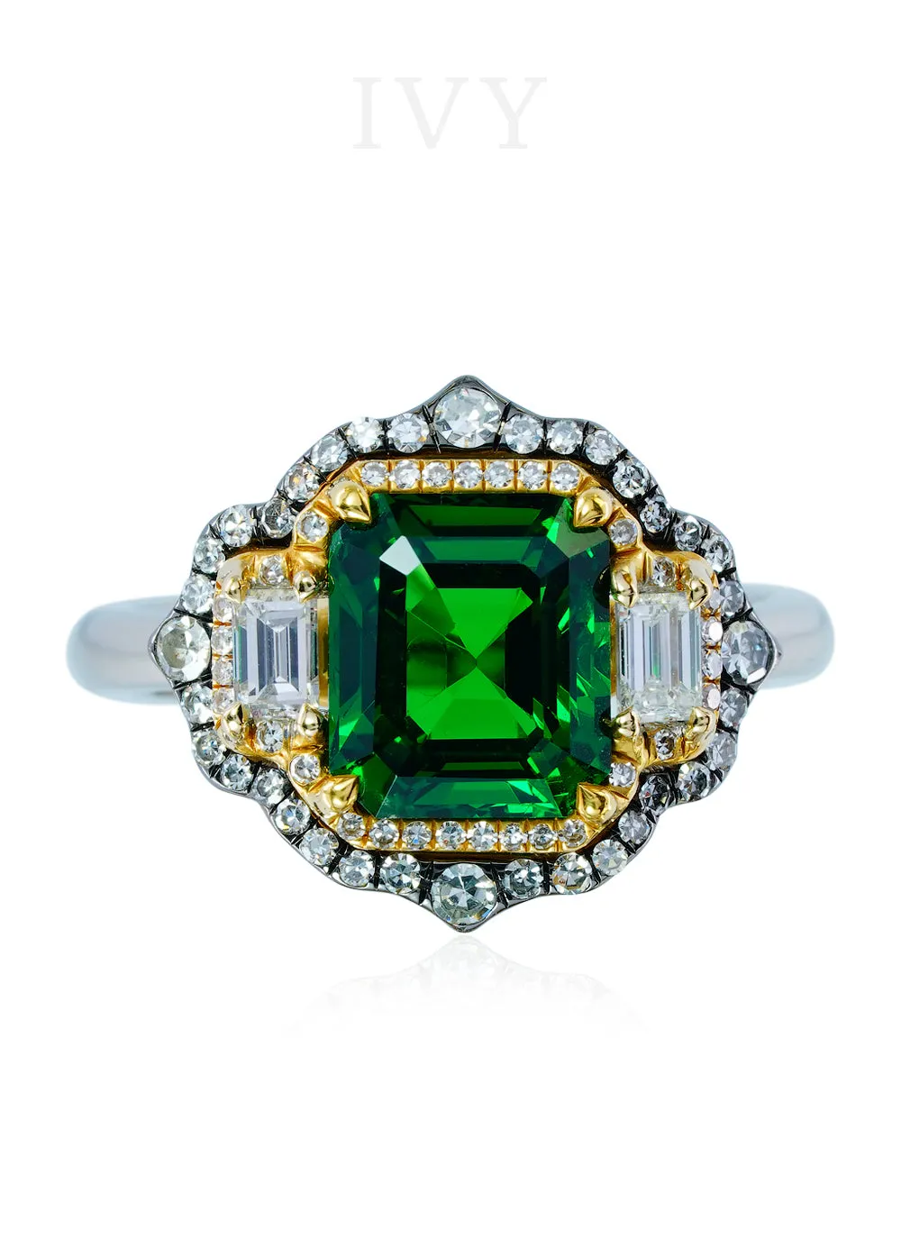 Tsavorite and Diamond Ring