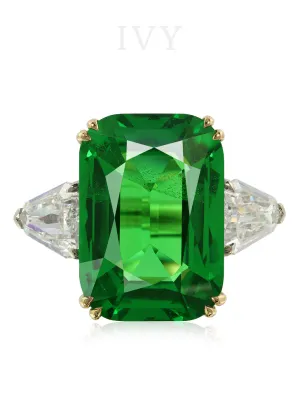 Tsavorite and Diamond Ring