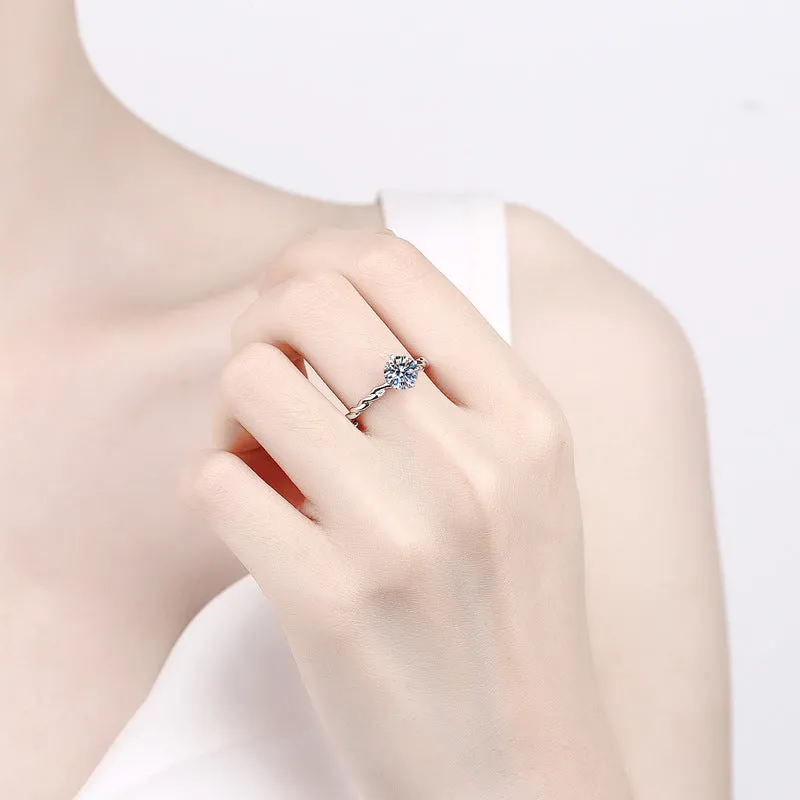 Twisted Heart Arrow Moissanite Ring