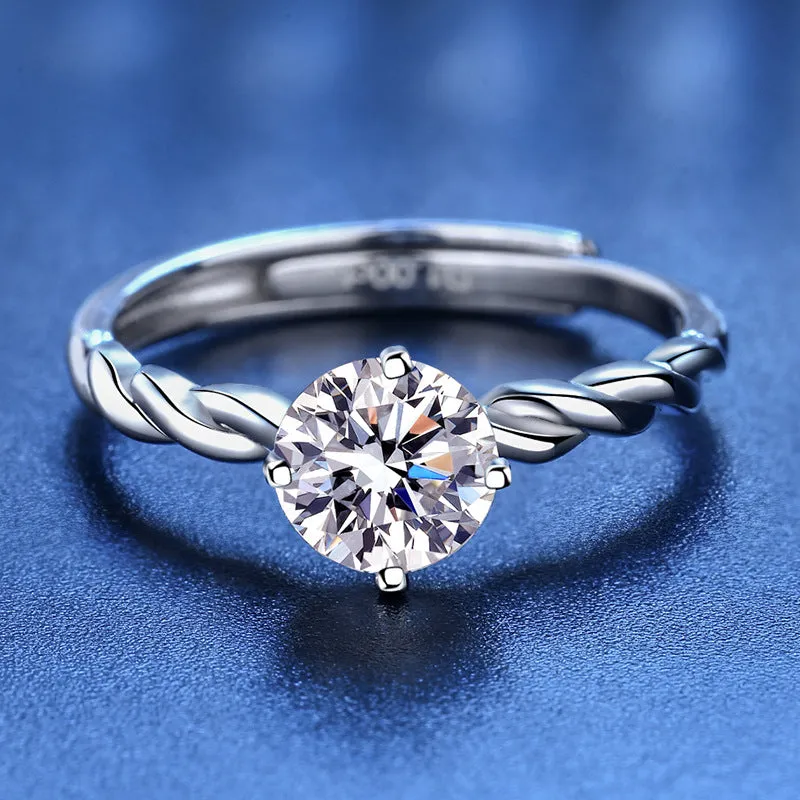 Twisted Heart Arrow Moissanite Ring