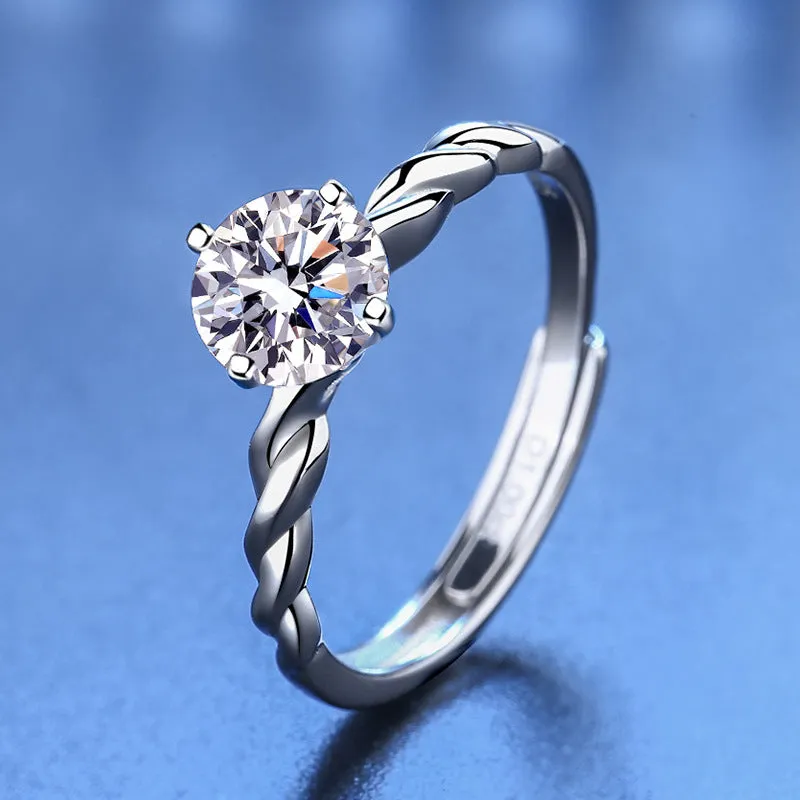 Twisted Heart Arrow Moissanite Ring