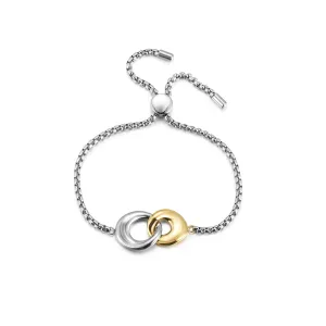 Two Tone Linked Circle Bracelet