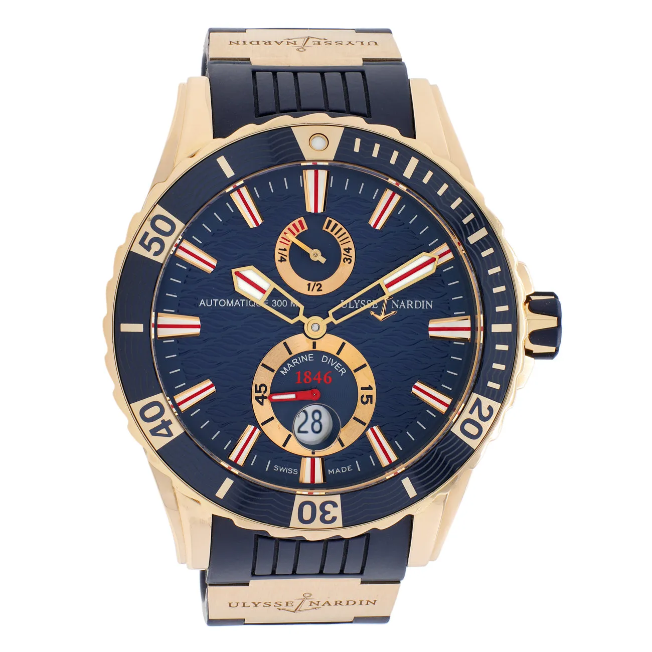 Ulysse Nardin 18K Yellow Gold Maxi Marine Diver 266-10-3/93