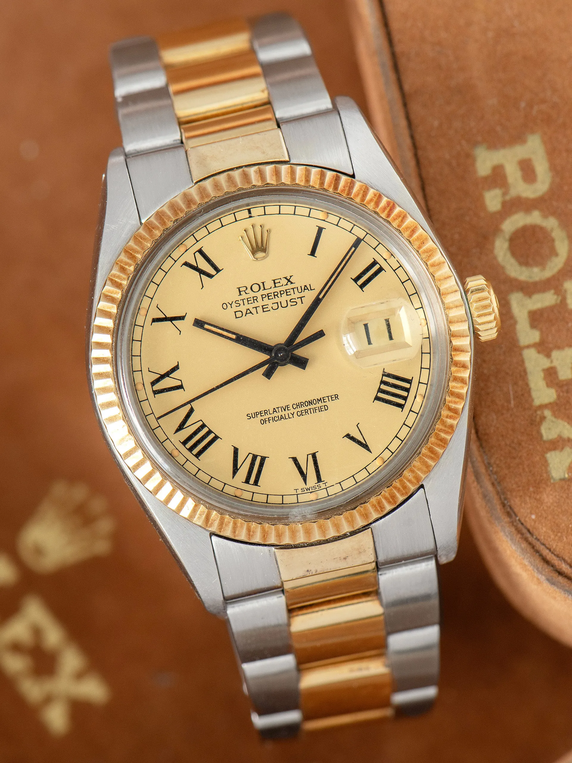 *Unpolished* 1979 Rolex Two-Tone Datejust (Ref. 16013) Lemon "Buckley" Dial