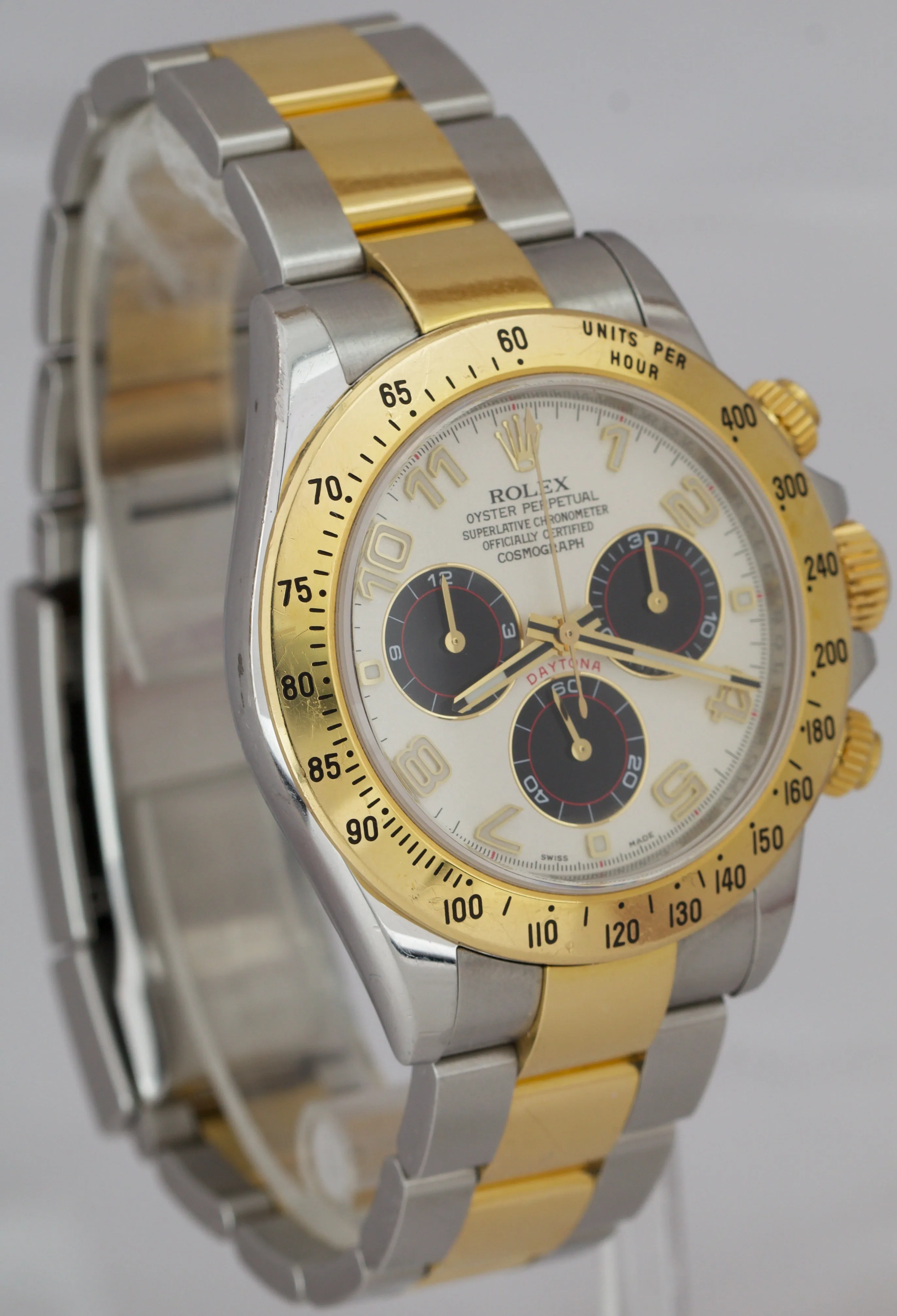 UNPOLISHED Rolex Daytona White Arabic REHAUT PANDA RANDOM SERIAL Watch 116523