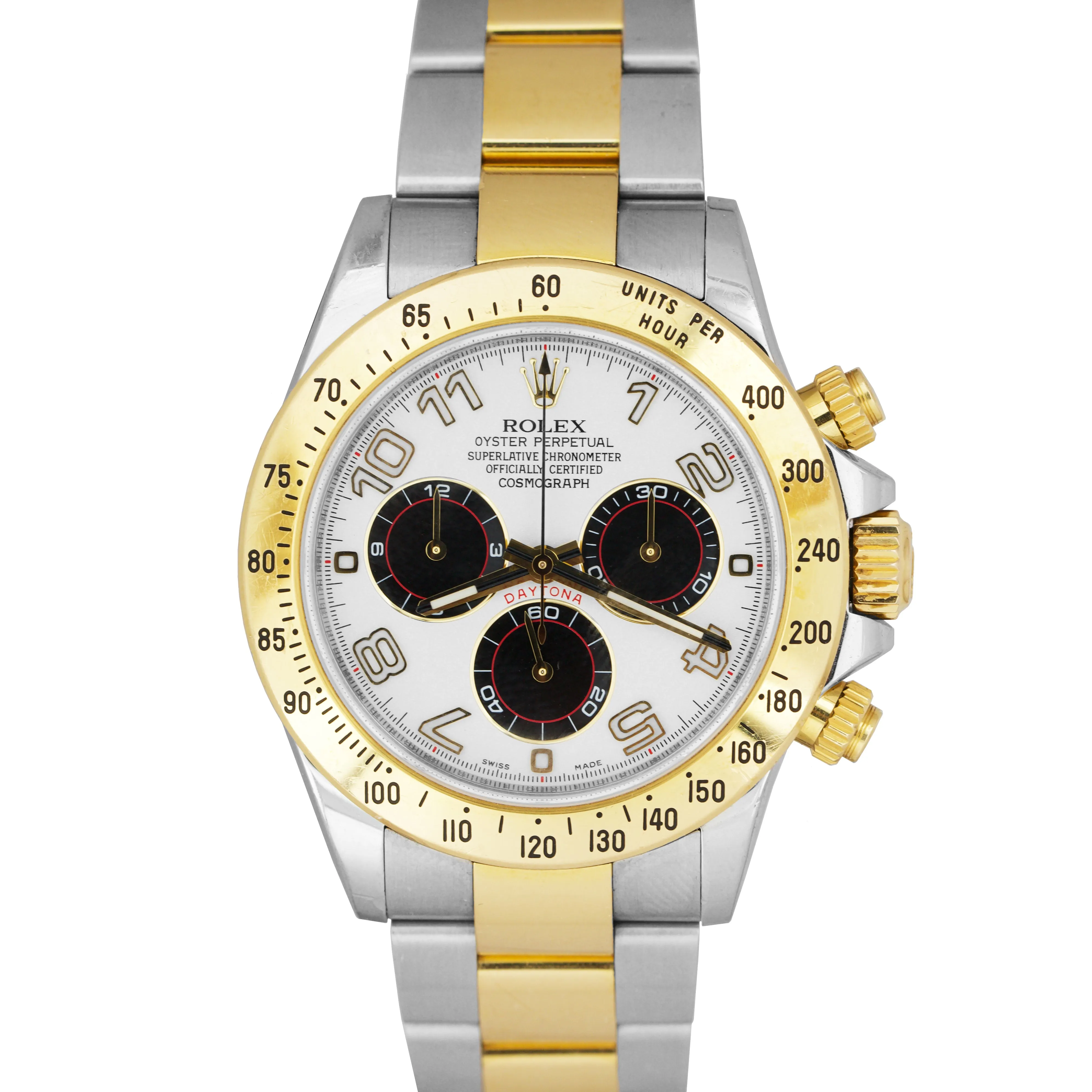 UNPOLISHED Rolex Daytona White Arabic REHAUT PANDA RANDOM SERIAL Watch 116523
