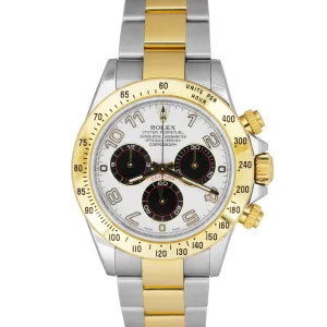 UNPOLISHED Rolex Daytona White Arabic REHAUT PANDA RANDOM SERIAL Watch 116523