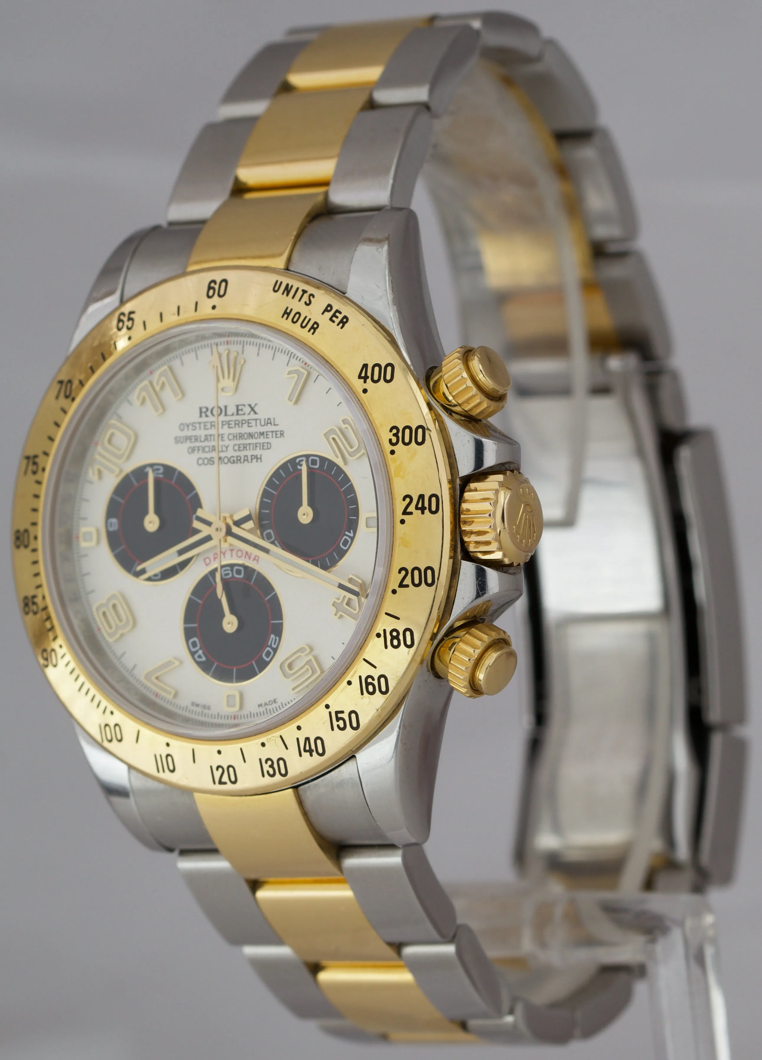 UNPOLISHED Rolex Daytona White Arabic REHAUT PANDA RANDOM SERIAL Watch 116523