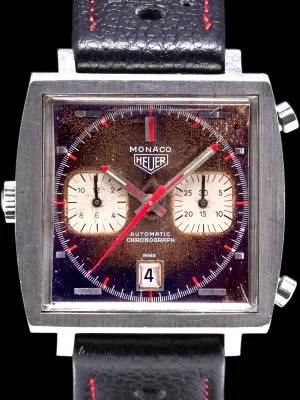 *Unpolished* Tropical 1970s Heuer Monaco (Ref. 1133B) "Steve McQueen"