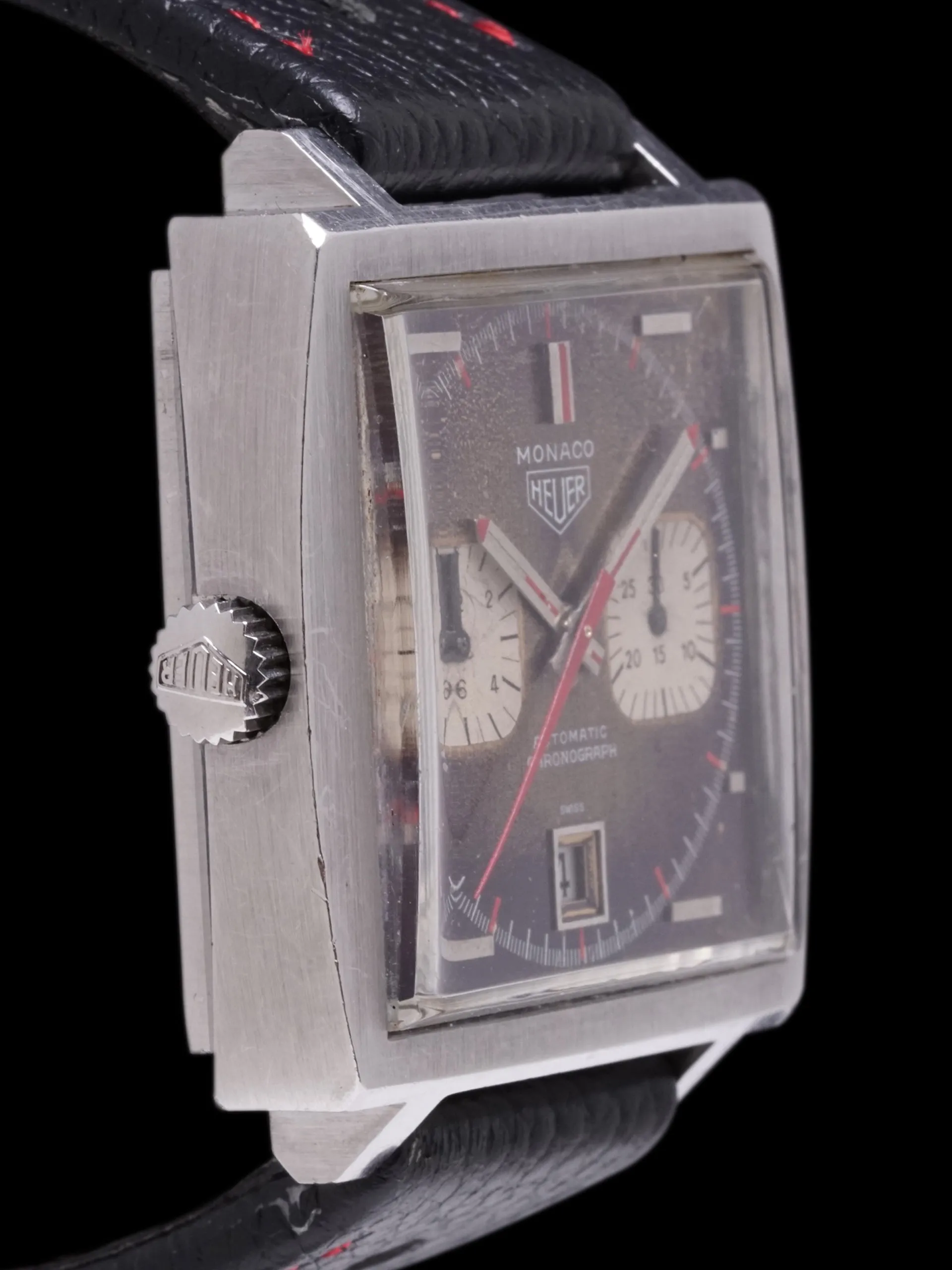 *Unpolished* Tropical 1970s Heuer Monaco (Ref. 1133B) "Steve McQueen"