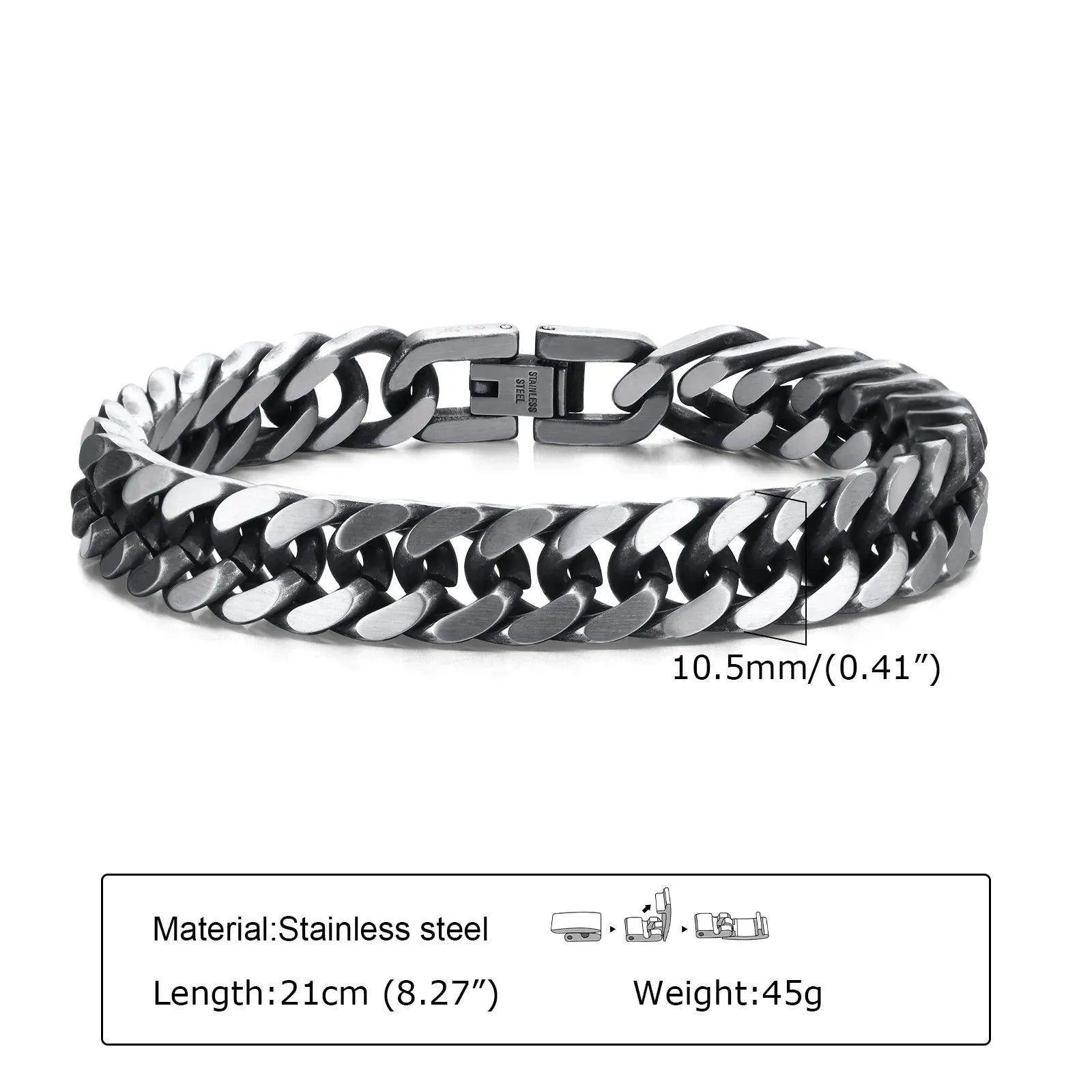 VacationGrabs Cuban Link Bracelets for Men - Stylish Set