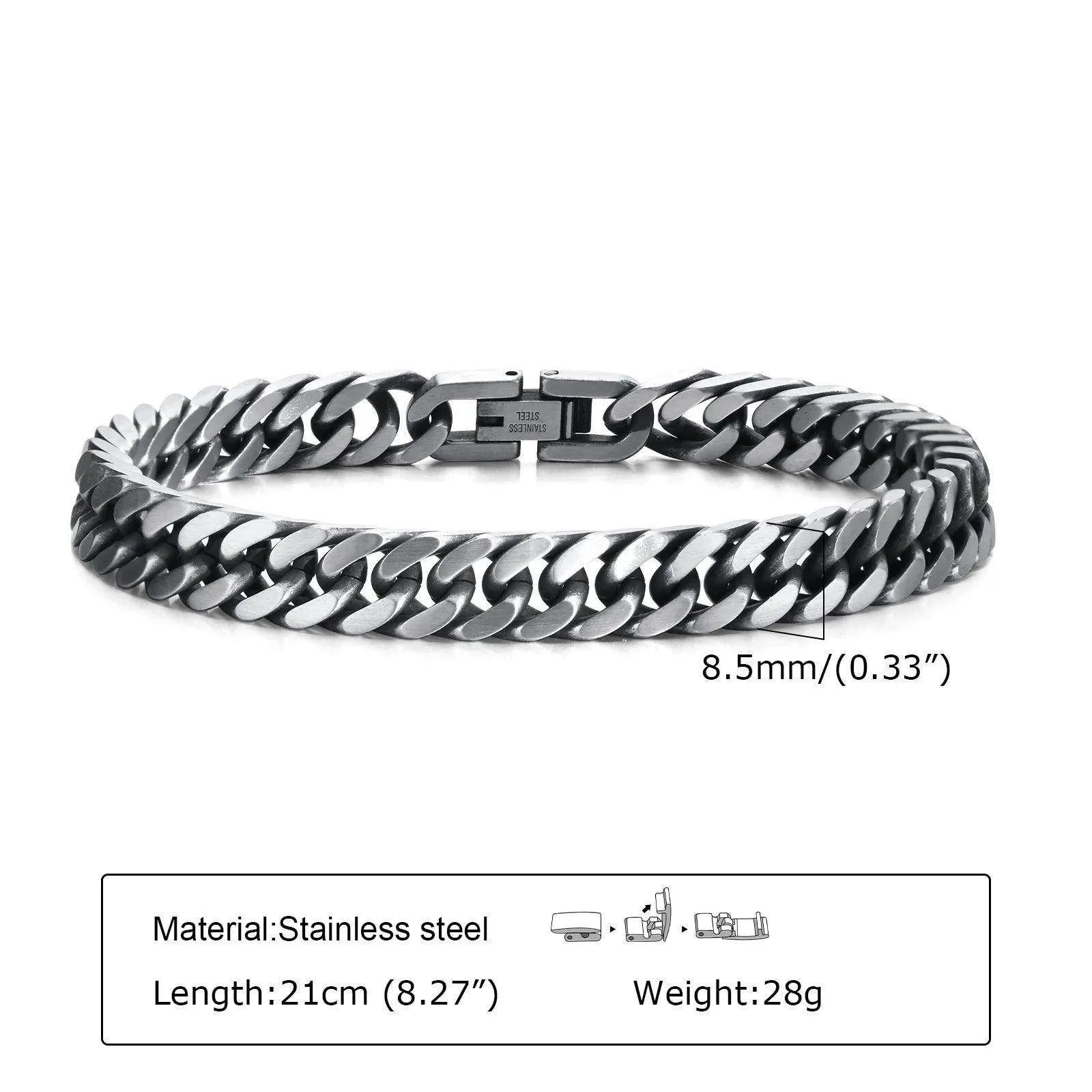 VacationGrabs Cuban Link Bracelets for Men - Stylish Set