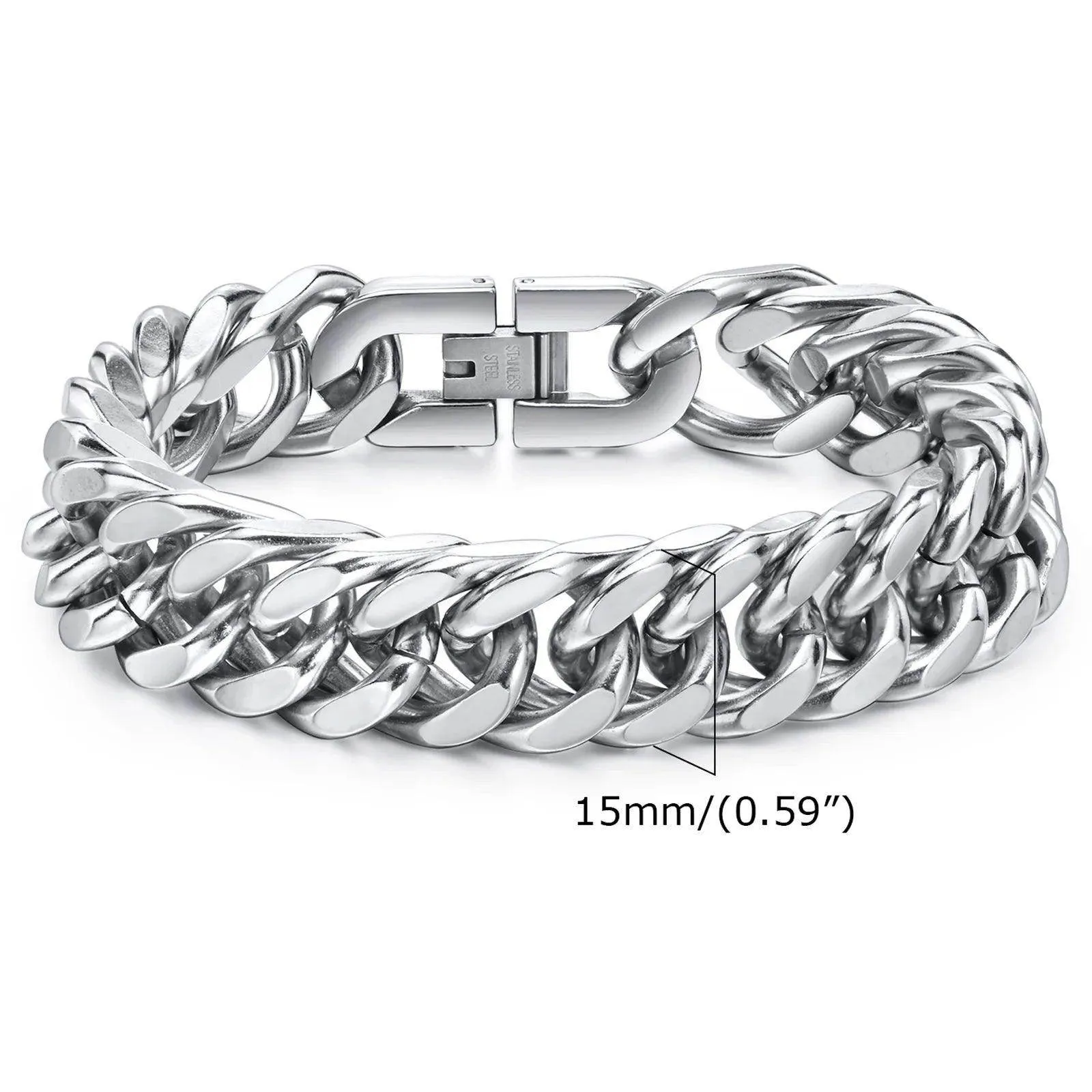 VacationGrabs Cuban Link Bracelets for Men - Stylish Set