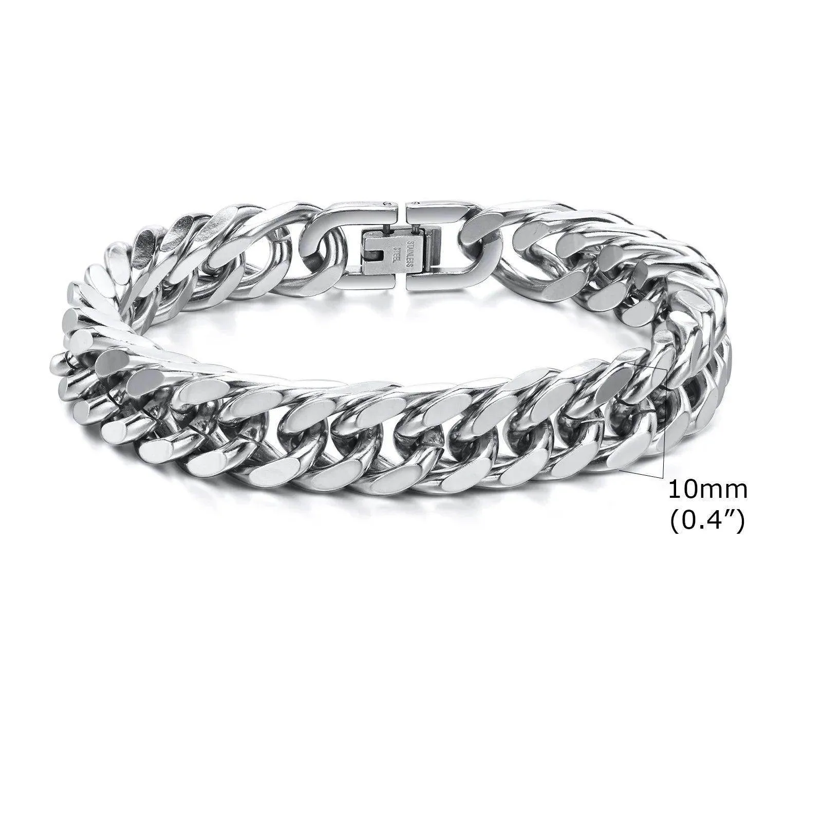 VacationGrabs Cuban Link Bracelets for Men - Stylish Set