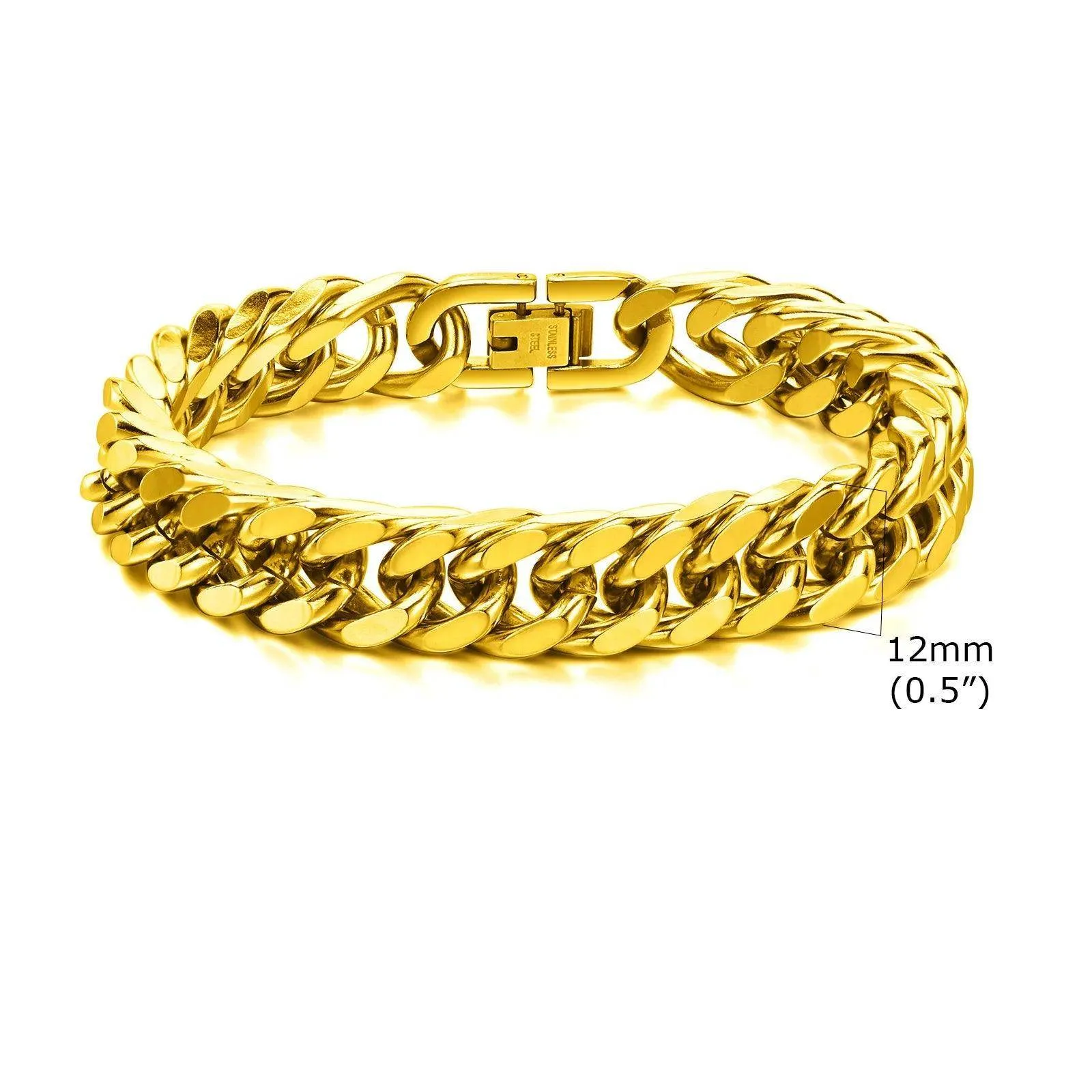 VacationGrabs Cuban Link Bracelets for Men - Stylish Set