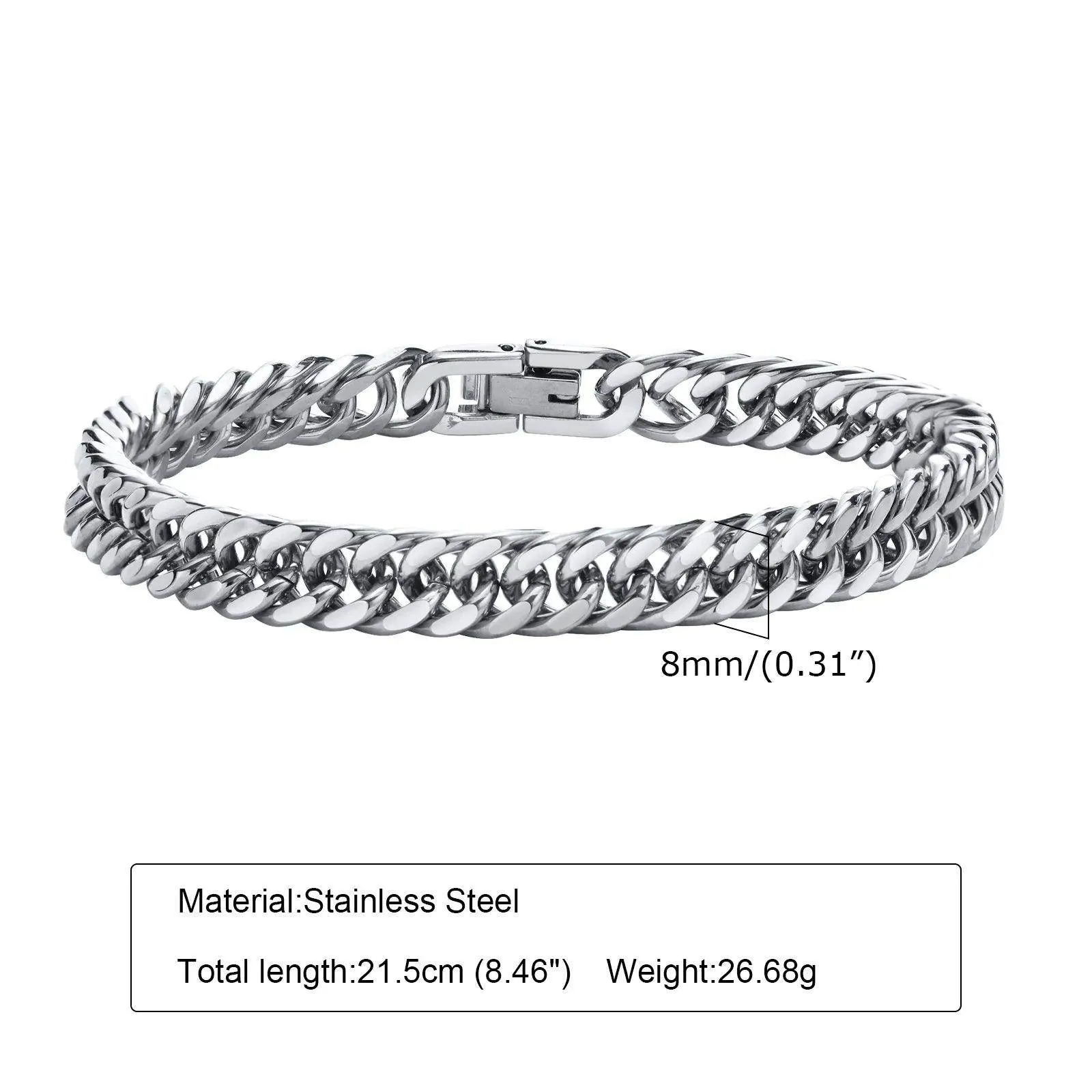 VacationGrabs Cuban Link Bracelets for Men - Stylish Set