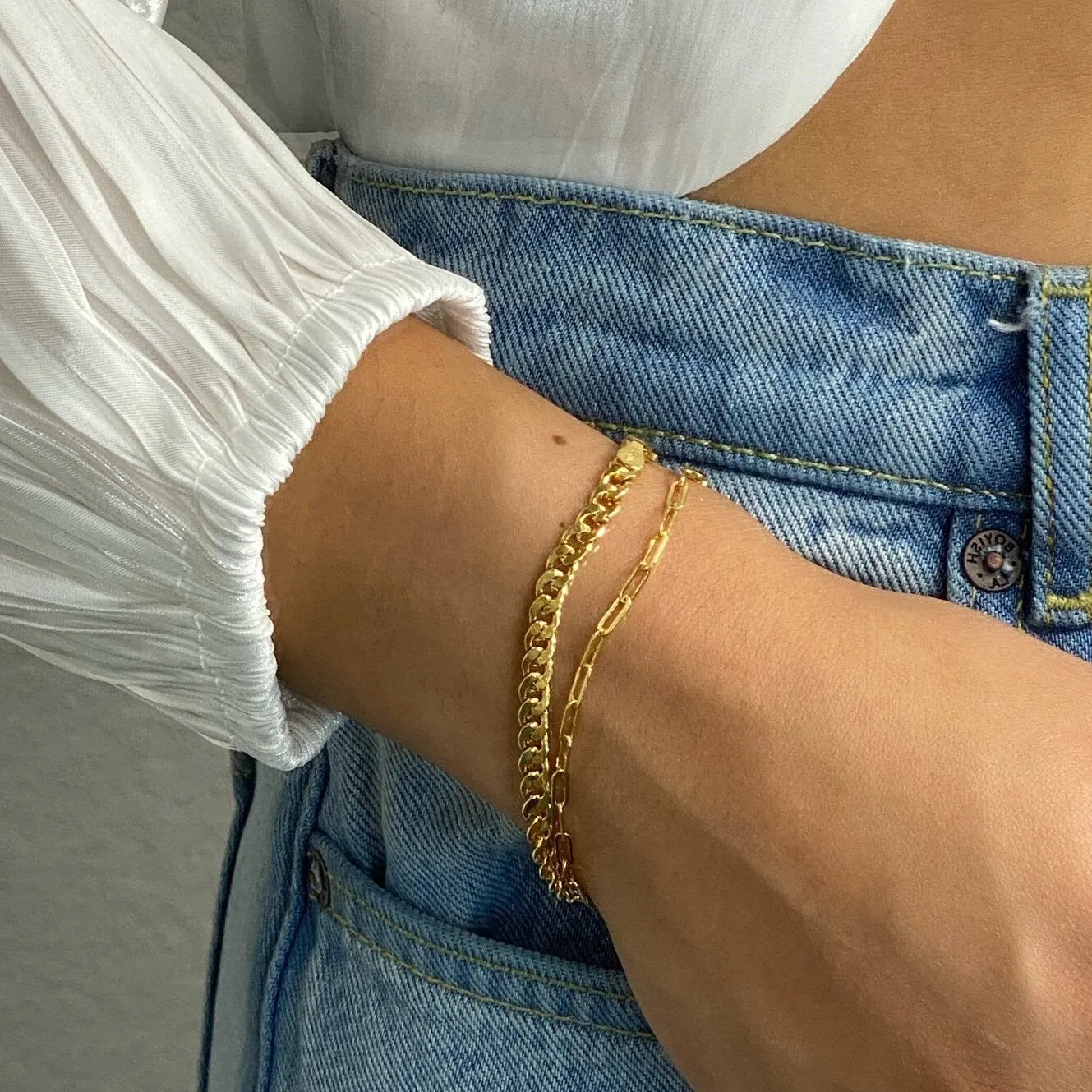 Vera Stackable Gold Filled Link Bracelets