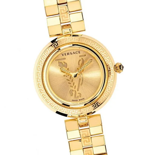 Versace Virtus Infinity Gold Stainless Steel Gold Dial Quartz Watch for Ladies - VEZ400421