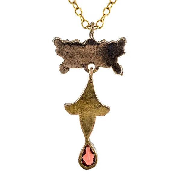 Victorian Bohemian Garnet Cluster Necklace