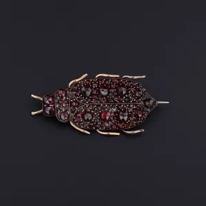 Victorian Bohemian Garnet Insect Brooch