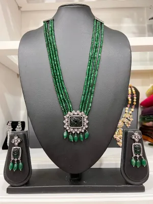 Victorian CZ Beaded Necklace Set