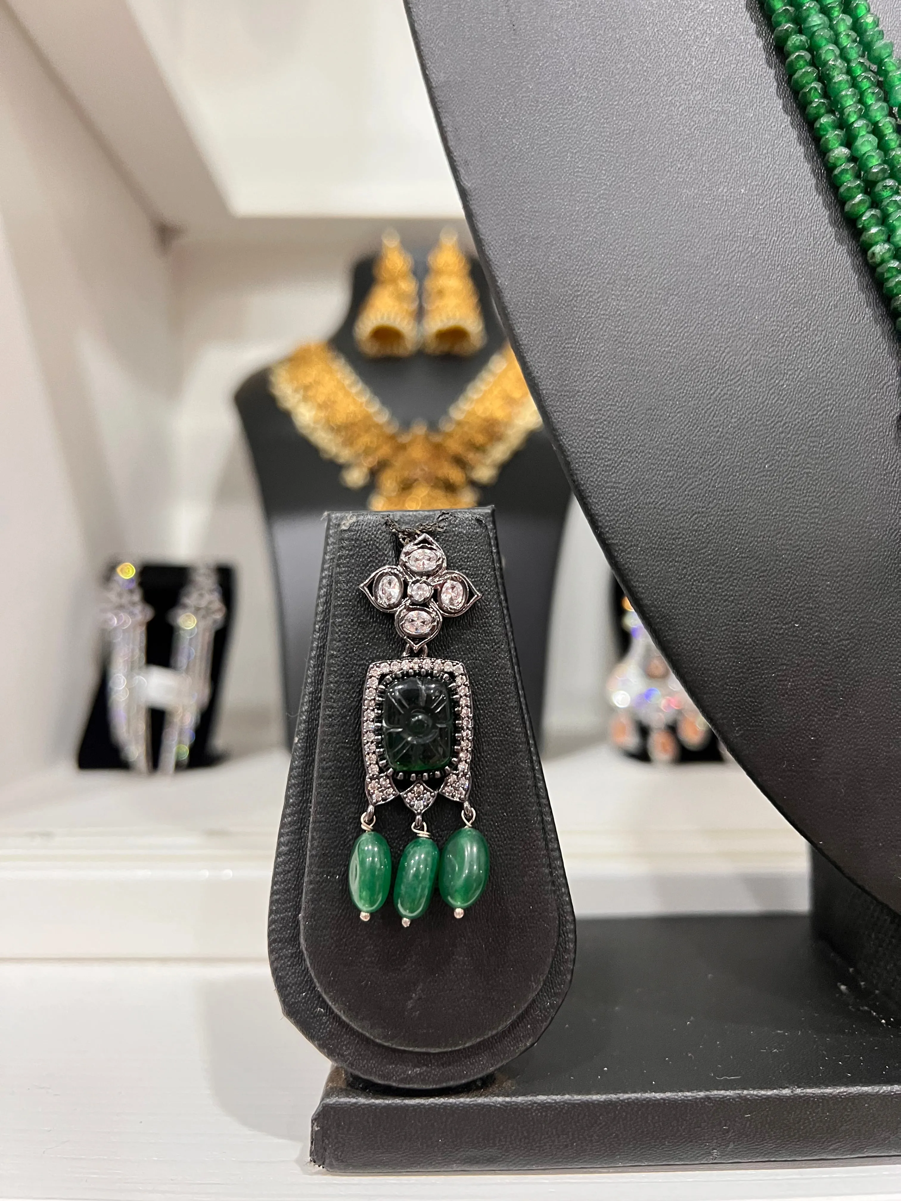 Victorian CZ Beaded Necklace Set