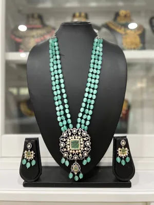 Victorian CZ Monalisa Beads Necklace Set