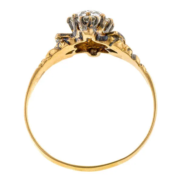 Victorian Engagement Ring, Cushion Cut 1.26ct.