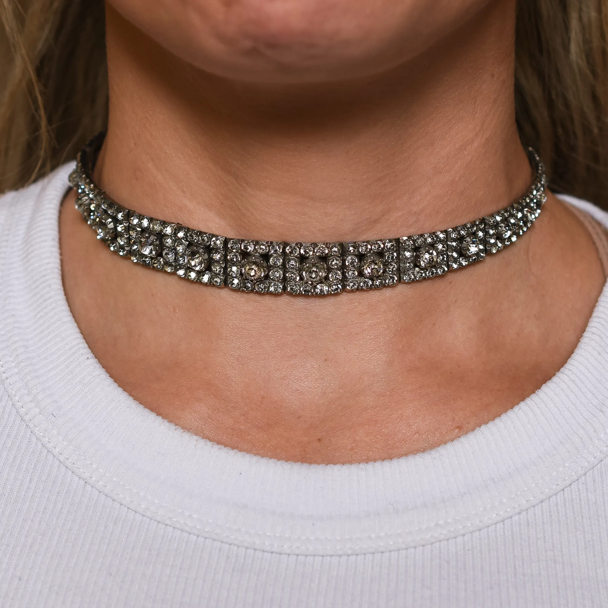Victorian White Paste Choker