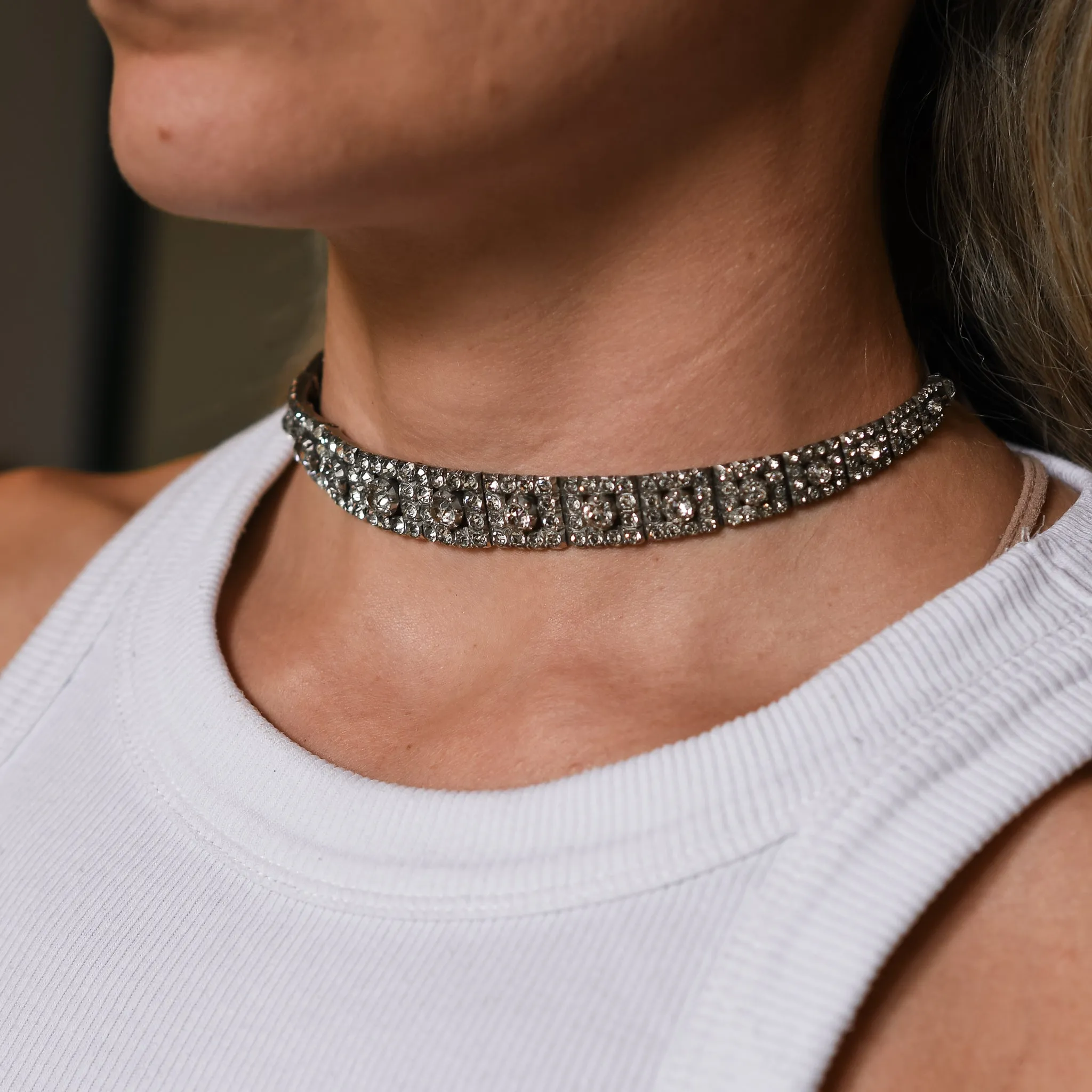 Victorian White Paste Choker