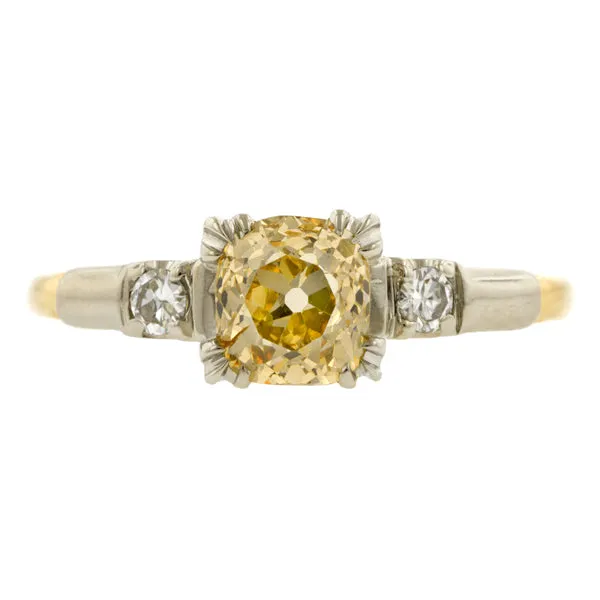 Vintage Diamond Engagement Ring, Cushion 0.99ct