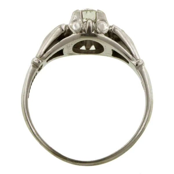 Vintage Diamond Engagement Ring, Old Euro 0.38ct