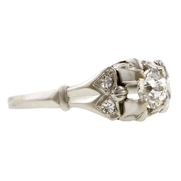 Vintage Diamond Engagement Ring, Old Euro 0.38ct