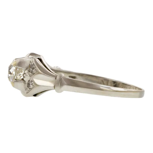 Vintage Diamond Engagement Ring, Old Euro 0.38ct
