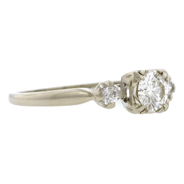 Vintage Diamond Engagement Ring, RBC 0.35ct