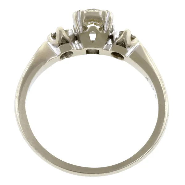 Vintage Diamond Engagement Ring, RBC 0.35ct