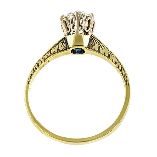 Vintage Engagement Ring, Cushion 1.10ct