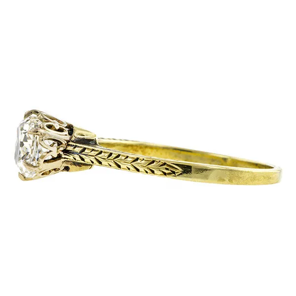 Vintage Engagement Ring, Cushion 1.10ct
