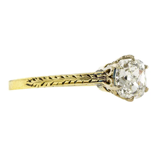 Vintage Engagement Ring, Cushion 1.10ct