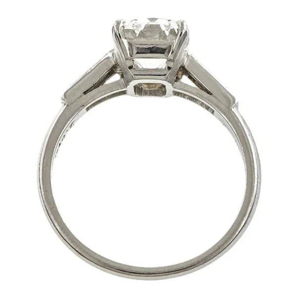 Vintage Engagement Ring, Cushion Cut Diamond 2.09ct.