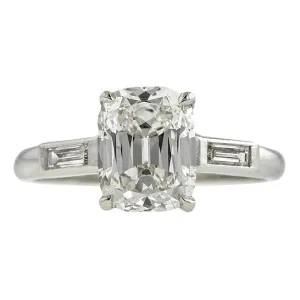Vintage Engagement Ring, Cushion Cut Diamond 2.09ct.