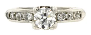 Vintage Engagement Ring, Old Euro 0.62ct