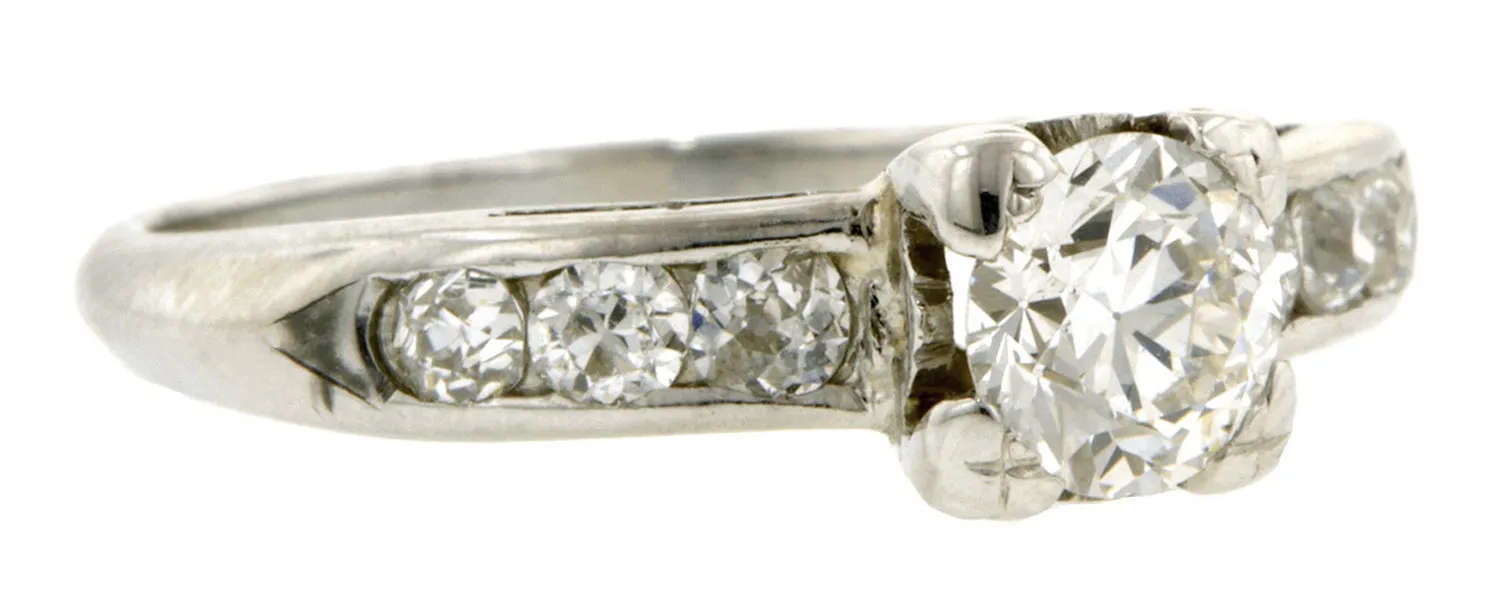 Vintage Engagement Ring, Old Euro 0.62ct