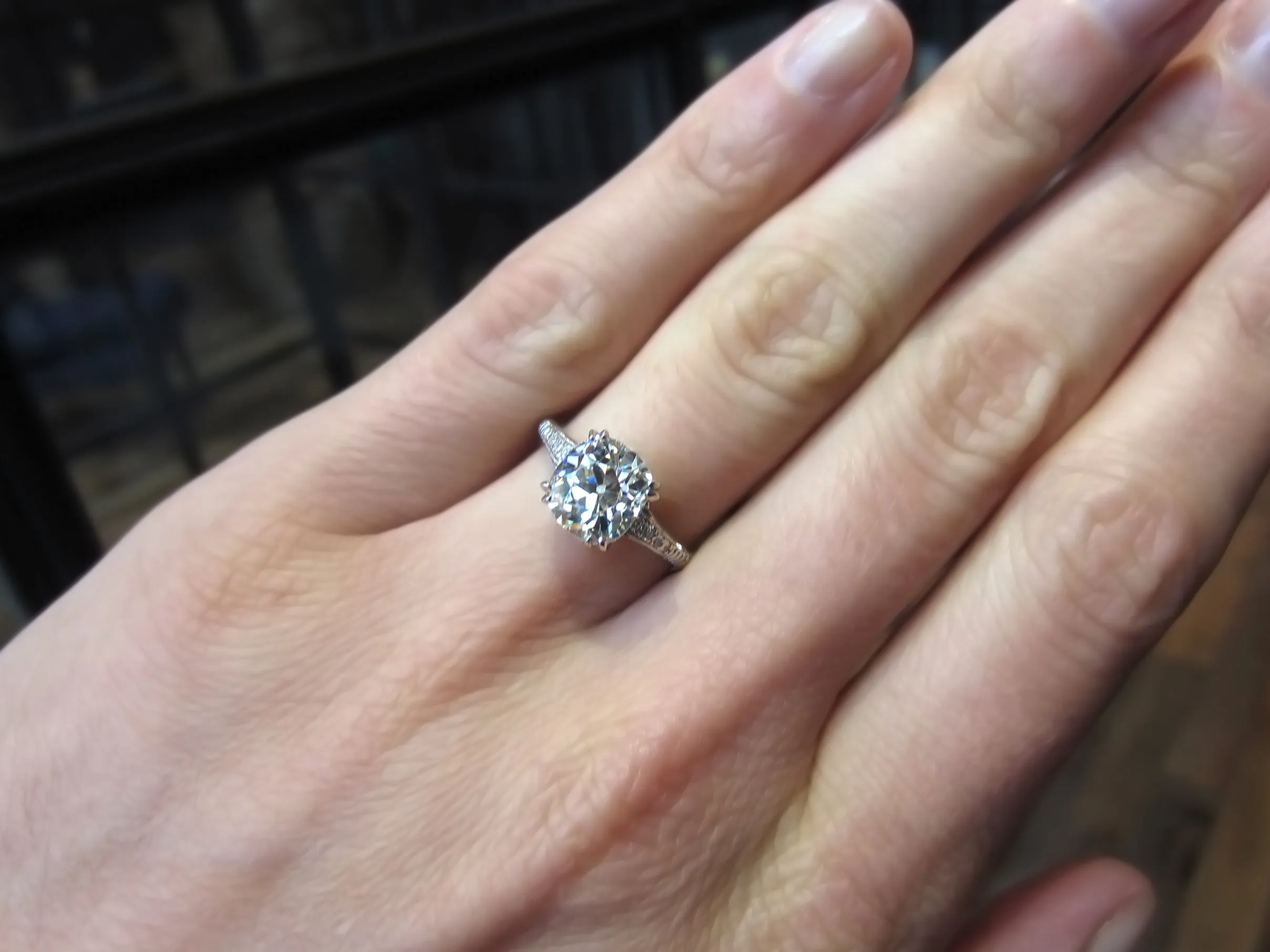 Vintage Engagement Ring, Old Mine 2.43ct