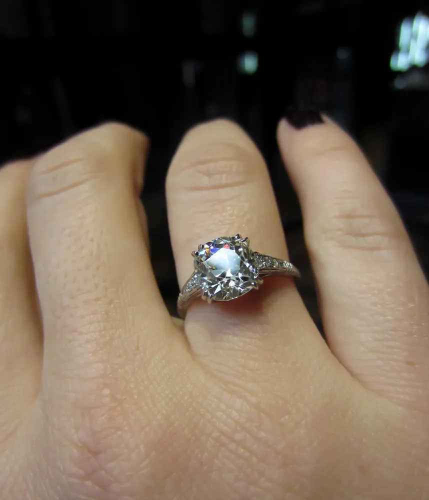 Vintage Engagement Ring, Old Mine 2.43ct